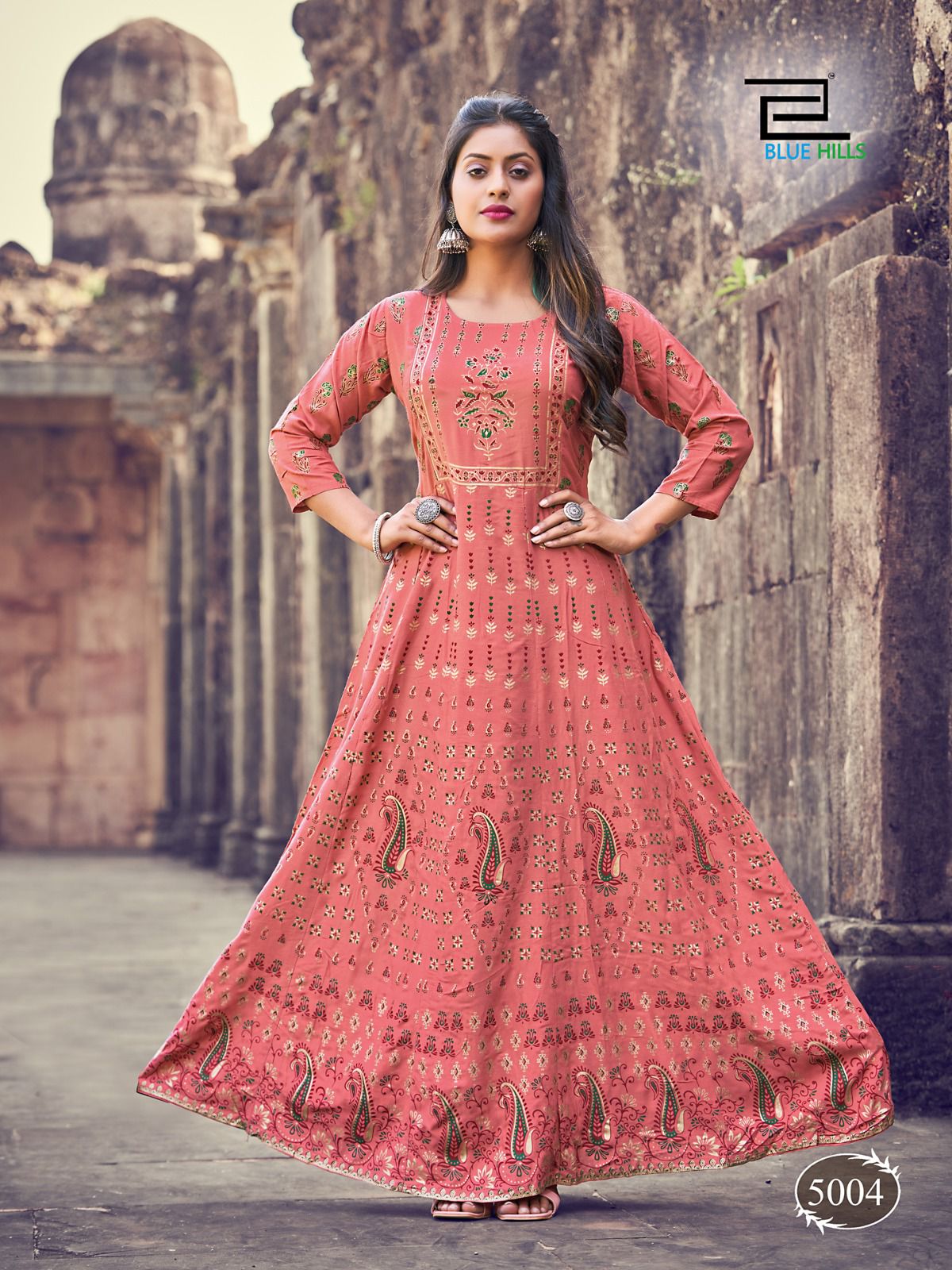 Blue Hills Festival Night Vol 5 Printed Wholesale Anarkali Kurtis Catalog